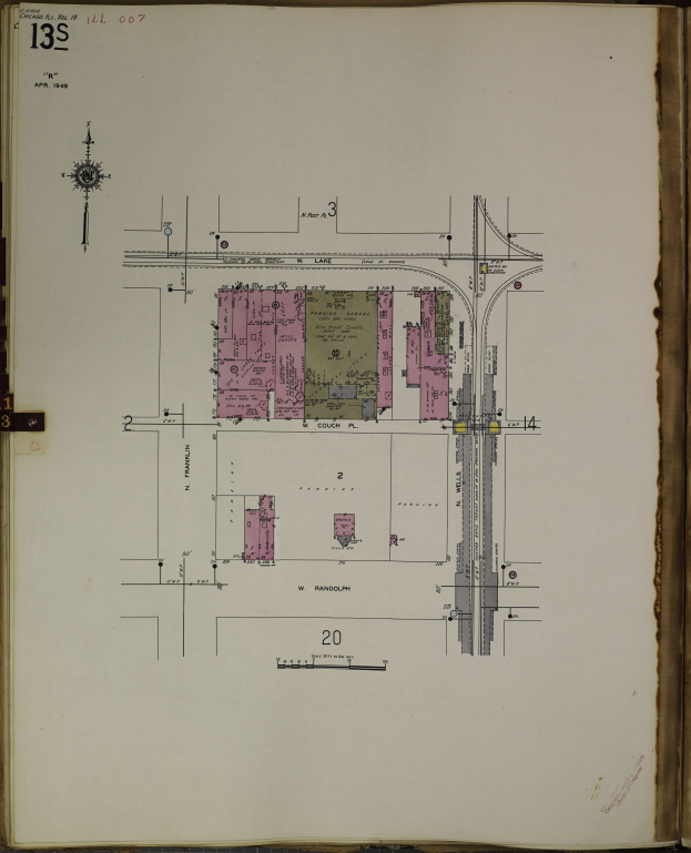 Ein aufgeschlagenes Buch mit einer detaillierten Stadtzeichnung und Text, das umfassende Stadtpläne und Informationen enthält.