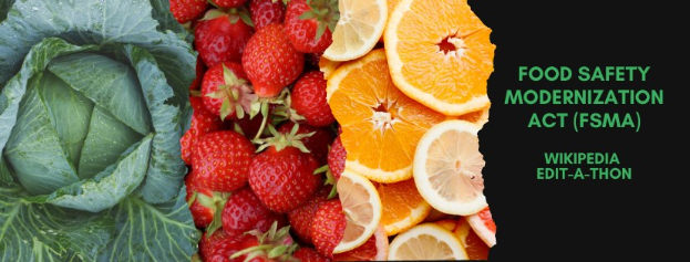 Ein Bild von Erdbeeren, Orangen und Kohl mit dem Text "Lebensmittelmodernisierungsgesetz (FSMA)" auf der rechten Seite.