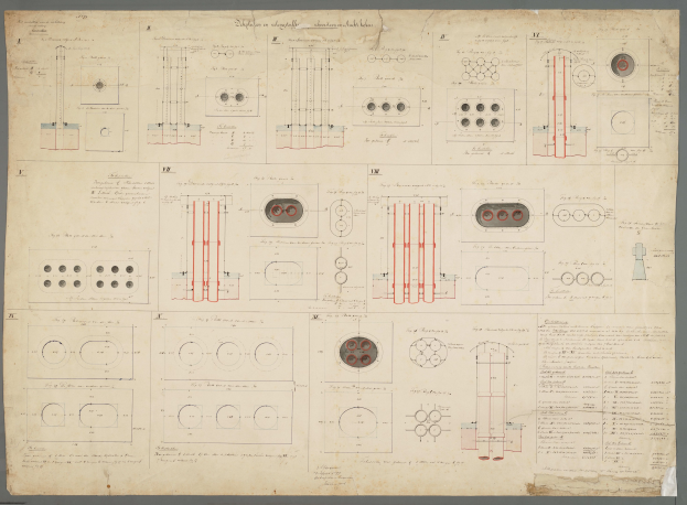 Eine von Hand gezeichnete Schaltkreisdiagramm auf einem Blatt Papier mit zusätzlichem Text und Diagrammen, die die Schaltkreisbestandteile erläutern.